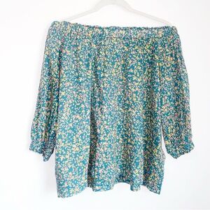 Mirth Floral Cotton Off-Shoulder Blouse M